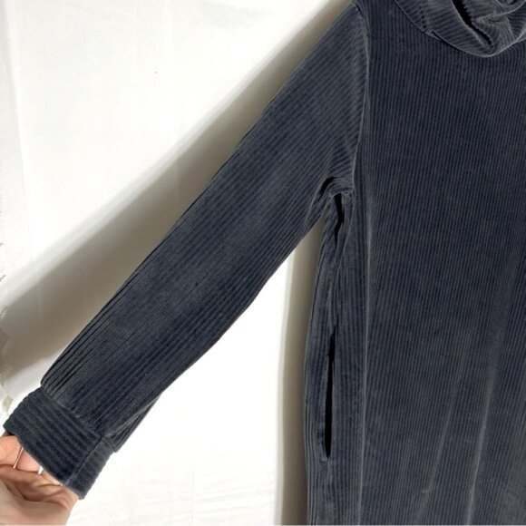 Joe Fresh Dark Grey Corduroy Cozy Oversized Hoodie Dress Tunic L - Picture 10 of 15